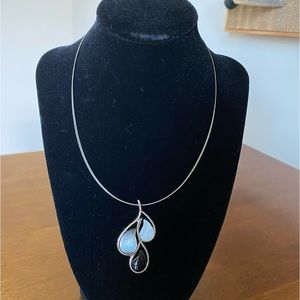 Lia Sophia Droplet Genuine Mother-of-Pearl with glass 16-19” necklace